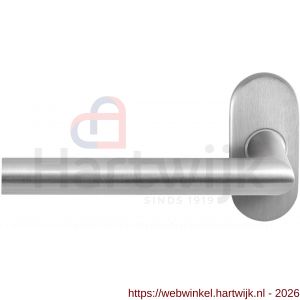 GPF Bouwbeslag RVS GPF1016.04L Toi deurkruk gatdeel op ovaal rozet RVS 70x32x10 mm linkswijzend RVS geborsteld - H21010000 - afbeelding 1