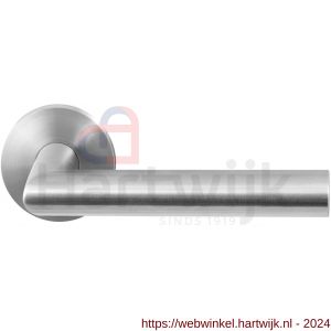 GPF Bouwbeslag RVS 1020.09-00 GPF1020.00 Mai deurkruk op rond rozet RVS 50x8 mm RVS geborsteld - H21009224 - afbeelding 1