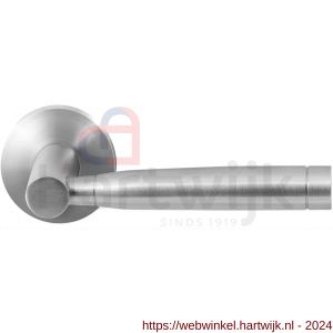 GPF Bouwbeslag RVS 1030.09-00 GPF1030.00 Puna deurkruk op rond rozet RVS 50x8 mm RVS geborsteld - H21009227 - afbeelding 1