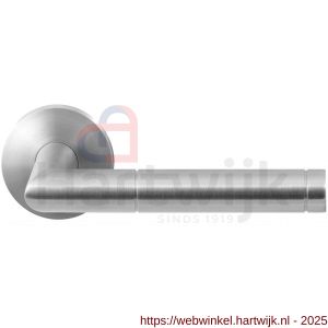 GPF Bouwbeslag RVS GPF1042.09-00 Kohu deurkruk op rond rozet RVS 50x8 mm RVS geborsteld - H21009228 - afbeelding 1