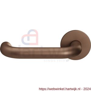 GPF Bouwbeslag Entree 105VRA2L U-model 19 mm deurkruk gatdeel op rozet 53x6,5 mm linkswijzend Bronze blend - H21016799 - afbeelding 1