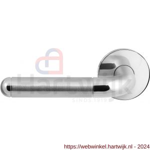 GPF Bouwbeslag RVS 1060.49/09-00L/R GPF1060.00L/R Maku Duo deurkruk gatdeel op rond rozet 50x8 mm links-rechtswijzend RVS gepolijst-RVS geborsteld - H21013826 - afbeelding 1