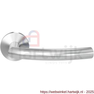 GPF Bouwbeslag RVS GPF1075.09-00 Tonga deurkruk op rond rozet RVS 50x8 mm RVS geborsteld - H21009231 - afbeelding 1