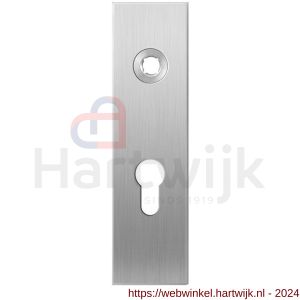 GPF Bouwbeslag RVS 1100.15L PC55 deurkruk gatdeel linkswijzend kortschild rechthoekig 169x46x8,5 mm PC55 RVS geborsteld - H21003985 - afbeelding 1