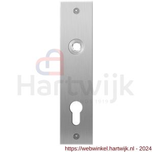 GPF Bouwbeslag RVS 1100.16L/R PC72 deurkruk gatdeel links-rechtswijzend plaatschild rechthoekig zonder veer 181x41x2 mm PC72 RVS geborsteld - H21003996 - afbeelding 1