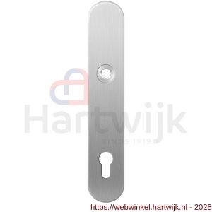 GPF Bouwbeslag RVS GPF1100.20R PC92 langschild gatdeel afgerond 218x40x8,5 mm PC92 rechtsdraaiend RVS geborsteld - H21004226 - afbeelding 1