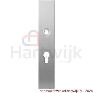 GPF Bouwbeslag RVS 1100.25R PC55 deurkruk gatdeel rechtswijzend langschild rechthoekig 218x40x8,5 mm PC55 RVS geborsteld - H21004190 - afbeelding 1