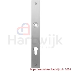 GPF Bouwbeslag RVS 1100.28L/R PC85 deurkruk gatdeel links-rechtswijzend plaatschild rechthoekig zonder veer 240x30x2 mm PC85 RVS geborsteld - H21004037 - afbeelding 1