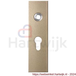 GPF Bouwbeslag Anastasius 1115.A4R PC55 deurkruk gatdeel rechtswijzend kortschild rechthoekig 169x46x8,5 mm PC55 Champagne blend - H21012550 - afbeelding 1