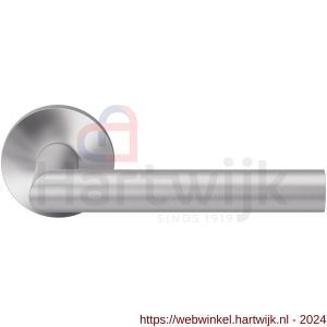 GPF Bouwbeslag Entree 115VR L-haaks model 19 mm deurkruk op rozet 53x6 mm RVS geborsteld - H21009232 - afbeelding 1