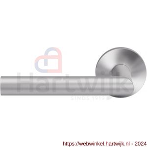 GPF Bouwbeslag Entree 115VRL L-haaks model 19 mm deurkruk gatdeel op rozet 53x6 mm linkswijzend RVS geborsteld - H21010020 - afbeelding 1
