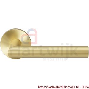 GPF Bouwbeslag Entree 115VRP4 L-haaks model 19 mm deurkruk op rozet 53x6 mm PVD mat messing - H21009213 - afbeelding 1