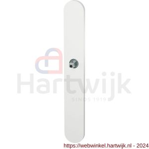 GPF Bouwbeslag ZwartWit 1170.62.411 XL BB72 langschild XL afgerond 282x40x8,5 mm BB72 met vastgelaste knopvastzetter wit - H21016985 - afbeelding 1