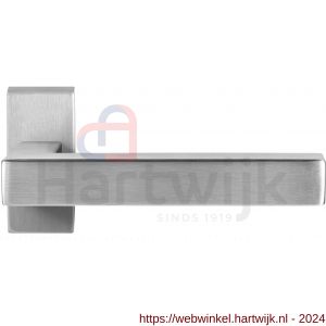 GPF Bouwbeslag RVS 1302.09-01 GPF1302.01 Zaki+ deurkruk op rechthoekige rozet RVS 70x32x10 mm RVS geborsteld - H21009234 - afbeelding 1
