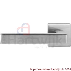 GPF Bouwbeslag RVS 1302.09-02L GPF1302.02L Zaki+ deurkruk gatdeel op vierkant rozet RVS 50x50x8 mm linkswijzend RVS geborsteld - H21010028 - afbeelding 1