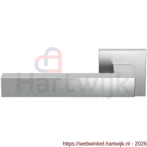 GPF Bouwbeslag RVS GPF1302.02L Zaki+ deurkruk gatdeel op vierkant rozet RVS 50x50x8 mm linkswijzend RVS geborsteld - H21010028 - afbeelding 1