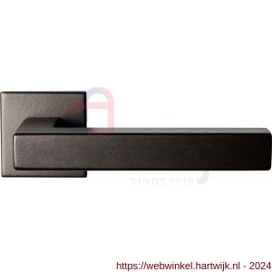 GPF Bouwbeslag Anastasius 1302.A1-02 R Zaki+ deurkruk gatdeel op vierkant rozet rechtswijzend Dark blend - H21010031 - afbeelding 1