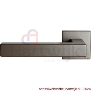GPF Bouwbeslag Anastasius 1302.A3-02 L Zaki+ deurkruk gatdeel met vierkante rozet linkswijzend Mocca blend - H21010034 - afbeelding 1