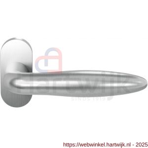 GPF Bouwbeslag RVS GPF1315.09-04 Pepe deurkruk op ovaal rozet RVS 70x32x10 mm RVS geborsteld - H21009240 - afbeelding 1