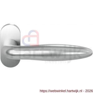 GPF Bouwbeslag RVS GPF1315.04R Pepe deurkruk gatdeel op ovaal rozet RVS 70x32x10 mm rechtswijzend RVS geborsteld - H21010045 - afbeelding 1