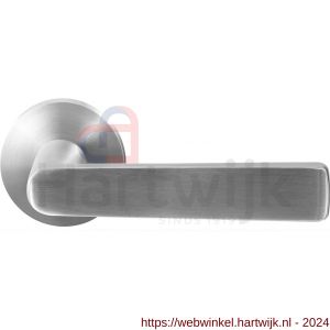 GPF Bouwbeslag RVS 1325.09-00 GPF1325.00 Kume deurkruk op rond rozet 50x8 mm RVS geborsteld - H21009241 - afbeelding 1