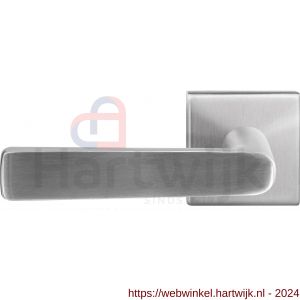 GPF Bouwbeslag RVS 1325.09-02L GPF1325.02L Kume deurkruk gatdeel op vierkant rozet 50x50x8 mm linkswijzend RVS geborsteld - H21010051 - afbeelding 1