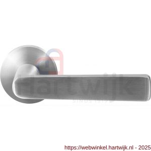 GPF Bouwbeslag RVS GPF1325.09-00 Kume deurkruk op rond rozet 50x8 mm RVS geborsteld - H21009241 - afbeelding 1
