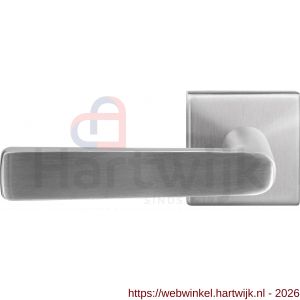 GPF Bouwbeslag RVS GPF1325.02L Kume deurkruk gatdeel op vierkant rozet 50x50x8 mm linkswijzend RVS geborsteld - H21010051 - afbeelding 1