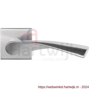 GPF Bouwbeslag RVS 1340.09-02 GPF1340.02 Kino deurkruk op vierkant rozet RVS 50x50x8 mm RVS geborsteld - H21009245 - afbeelding 1