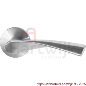 GPF Bouwbeslag RVS GPF1340.09-00 Kino deurkruk op rond rozet RVS 50x8 mm RVS geborsteld - H21009244 - afbeelding 1