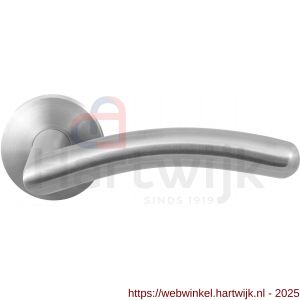 GPF Bouwbeslag RVS GPF2030.09-00 Mata deurkruk op rond rozet RVS 50x8 mm RVS geborsteld - H21009249 - afbeelding 1