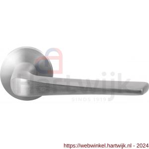 GPF Bouwbeslag RVS 2065.09-00 GPF2065.00 Tiki deurkruk op rond rozet RVS 50x8 mm RVS geborsteld - H21009251 - afbeelding 1