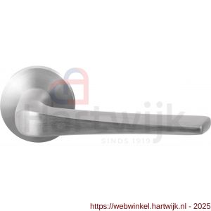 GPF Bouwbeslag RVS GPF2065.09-00 Tiki deurkruk op rond rozet RVS 50x8 mm RVS geborsteld - H21009251 - afbeelding 1