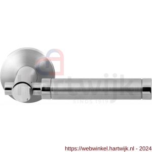 GPF Bouwbeslag RVS 2075.09/49-00 GPF2075.00 Moko Duo deurkruk op rond rozet 50x8 mm RVS geborsteld-RVS gepolijst - H21013844 - afbeelding 1