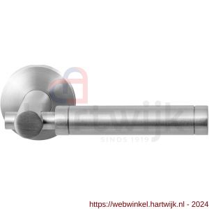 GPF Bouwbeslag RVS 2077.09-00 GPF2077.00 Moko deurkruk op rond rozet RVS 50x8 mm RVS geborsteld - H21009252 - afbeelding 1