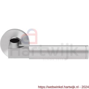 GPF Bouwbeslag RVS 2080.49/09-00 GPF2080.00 Kuri Duo deurkruk op rond rozet 50x8 mm RVS gepolijst-RVS geborsteld - H21013853 - afbeelding 1