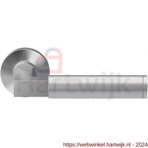 GPF Bouwbeslag RVS 2082.09-00 GPF2082.00 Kuri deurkruk op rond rozet 50x8 mm RVS geborsteld - H21009253 - afbeelding 1