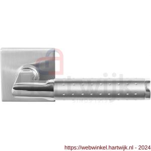 GPF Bouwbeslag RVS 3010.09/49-02 GPF3010.02 Taura Duo deurkruk op vierkant rozet 50x50x8 mm RVS geborsteld-RVS gepolijst - H21013866 - afbeelding 1