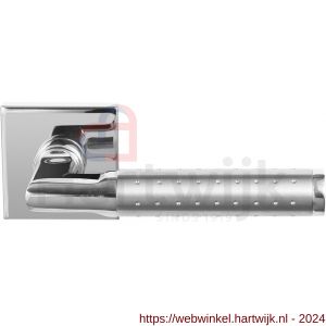 GPF Bouwbeslag RVS 3010.49/09-02 GPF3010.02 Taura Duo deurkruk op vierkant rozet 50x50x8 mm RVS gepolijst-RVS geborsteld - H21013868 - afbeelding 1