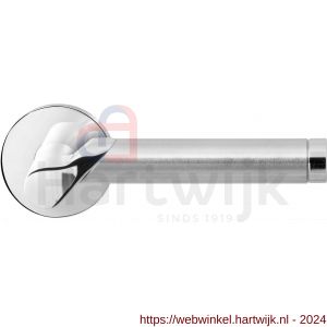 GPF Bouwbeslag RVS 3025.49/09-00 GPF3025.00 Horo Duo deurkruk op rond rozet 50x8 mm RVS gepolijst-RVS geborsteld - H21013879 - afbeelding 1