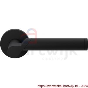 GPF Bouwbeslag ZwartWit 3025.61-00 Horo deurkruk op rond rozet 50x8 mm zwart - H21017085 - afbeelding 1