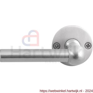 GPF Bouwbeslag RVS 3040.09-06L/R GPF3040.06L/R Hipi deurkruk gatdeel op rond rozet RVS 50x2 mm links-rechtswijzend RVS geborsteld - H21010090 - afbeelding 1