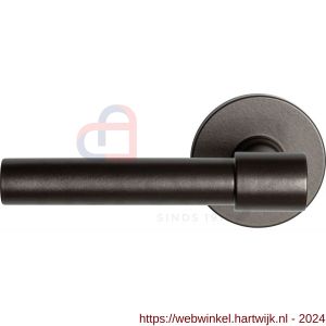 GPF Bouwbeslag Anastasius 3041.A1-05 L Hipi Deux deurkruk gatdeel 103 mm op rond rozet linkswijzend Dark blend - H21010094 - afbeelding 1