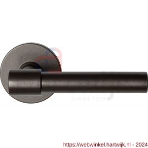 GPF Bouwbeslag Anastasius 3041.A1-05 R Hipi Deux deurkruk gatdeel 103 mm op rond rozet rechtswijzend Dark blend - H21010095 - afbeelding 1