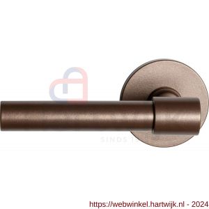 GPF Bouwbeslag Anastasius 3041.A2-05 L Hipi Deux deurkruk gatdeel 103 mm op rond rozet linkswijzend Bronze blend - H21010096 - afbeelding 1