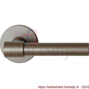 GPF Bouwbeslag Anastasius 3041.A3-05 R Hipi Deux deurkruk gatdeel 103 mm op rond rozet rechtswijzend Mocca blend - H21010099 - afbeelding 1