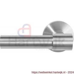 GPF Bouwbeslag RVS 3042.09-00L/R GPF3042.00L/R Hipi Deux+ deurkruk gatdeel op rond rozet RVS 50x8 mm links-rechtswijzend RVS geborsteld - H21010102 - afbeelding 1