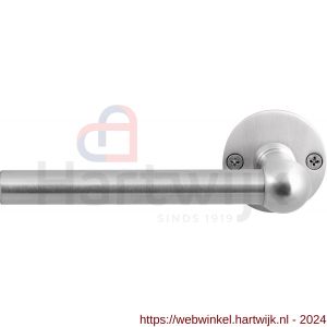 GPF Bouwbeslag RVS 3050.09-06L/R GPF3050.06L/R Hipi deurkruk gatdeel op rond rozet RVS 50x2 mm links-rechtswijzend RVS geborsteld - H21010130 - afbeelding 1