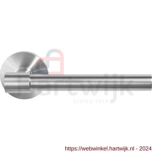 GPF Bouwbeslag RVS 3051.09-00 GPF3051.00 Hipi Deux deurkruk op rond rozet RVS 50x8 mm RVS geborsteld - H21009271 - afbeelding 1