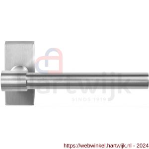 GPF Bouwbeslag RVS 3051.09-01 GPF3051.01 Hipi Deux deurkruk op rechthoekige rozet RVS 70x32x10 mm RVS geborsteld - H21009272 - afbeelding 1